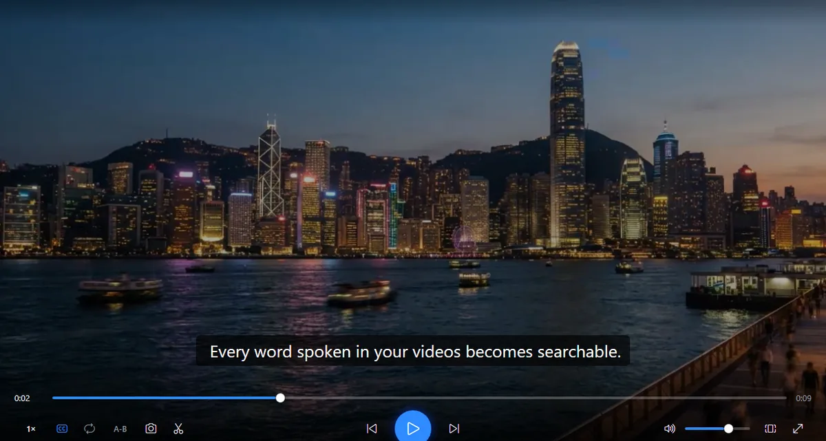 Shimmer playing a video with automatic subtitles